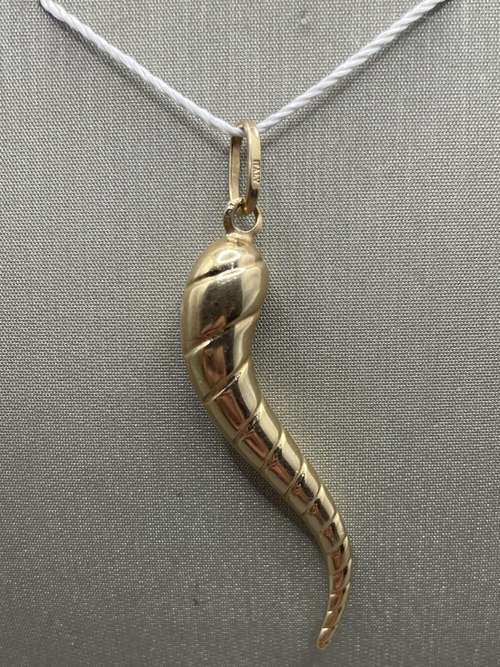 14K Yellow Gold Italian Horn/Chili Pendant (25296)